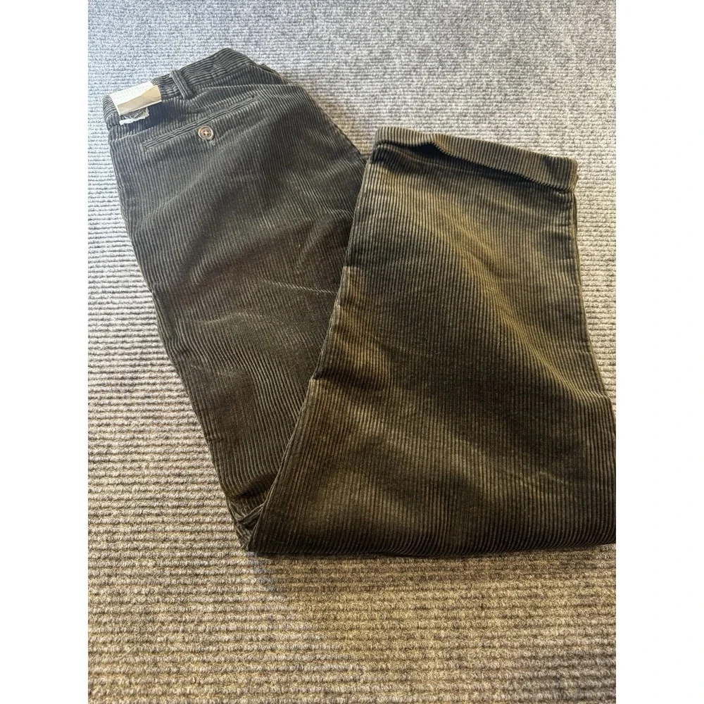 Y2K Geoffrey Beene Pleated Cuff Corduroy Pants Sz 38x30 100%‎ Cotton / Cypress